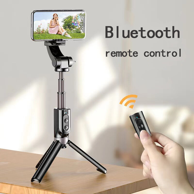Selfie Stick Gimbal Stabilizers สมาร์ทโฟนสายแฮนด์เฮลด์ขาตั้งกล้อง Anti-Shake รีโมทคอนโทรลไร้สาย Bluetooth แบบพับเก็บได้