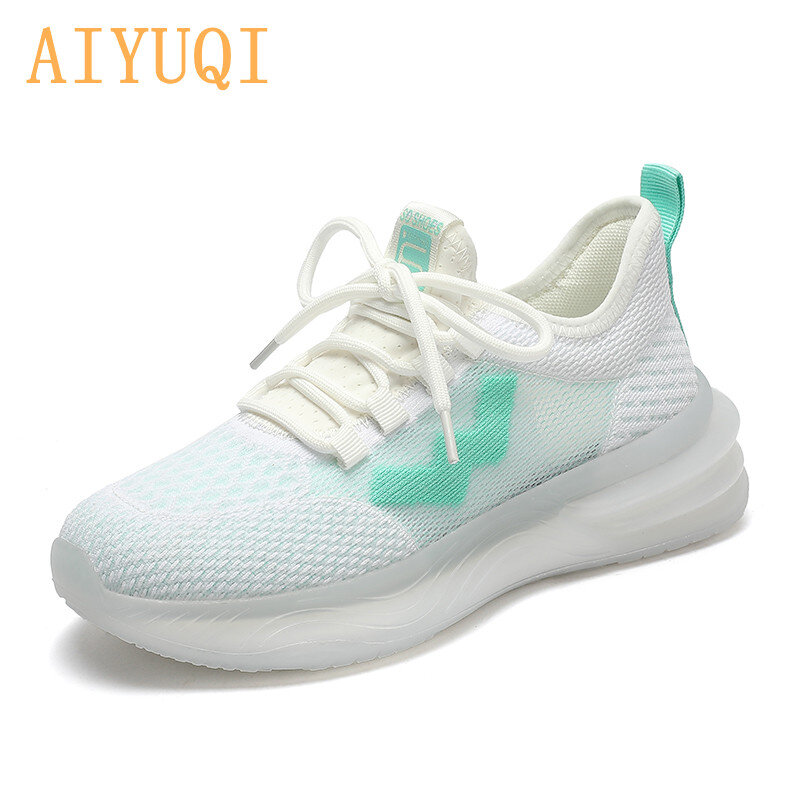 AIYUQI รองเท้าผ้าใบผู้หญิง2021ฤดูร้อนใหม่ Breathable All-Match รองเท้าสบายๆสาวหนา Soled ตาข่ายสีขาวผู้หญิงรองเท้...