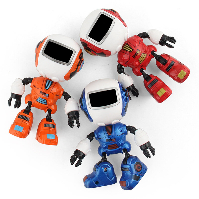 스마트 로봇 미니 합금 전기 로보틱스 액션 피규어, 소리와 가벼운 장난감으로 수집 가능 어린이 교육을위한 터치 유도