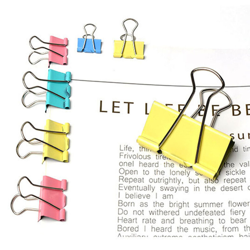 Metal clipe de papel multicolorido binder clipes documentos livros papelaria arquivo pasta escola material de escritório 25mm/48 pces 32mm/24 pces