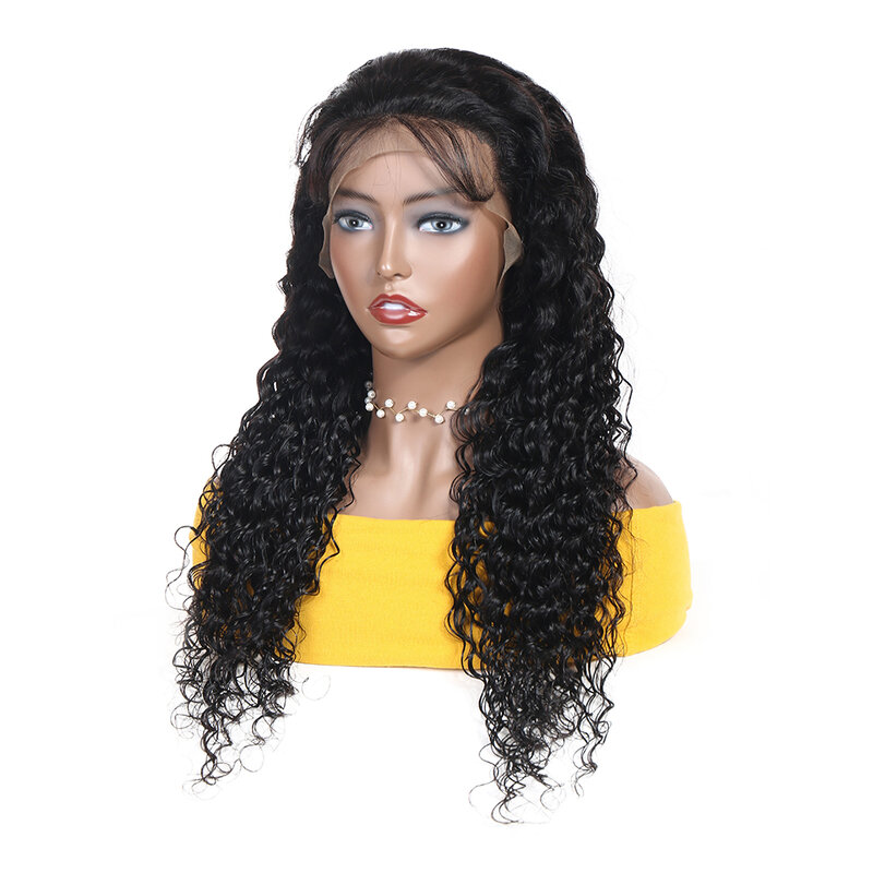 Tthair-peruca lace front ondulada, 13x6/4, cabelo humano, brasileiro, remy, densidade 150, lace frontal