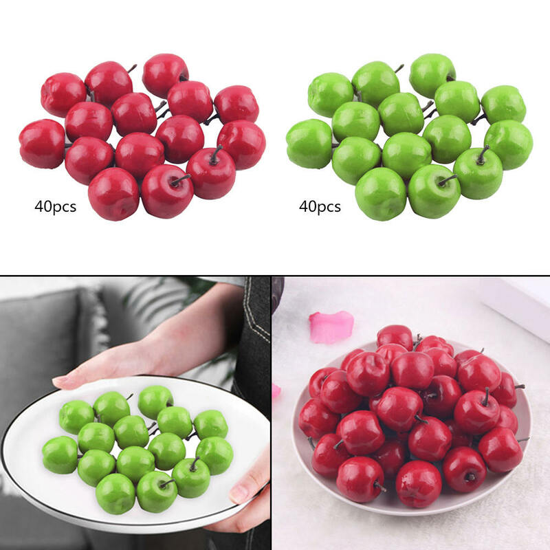 100 Pcs Mini Simulation rouge pommes artificielle Faux Fruits decor