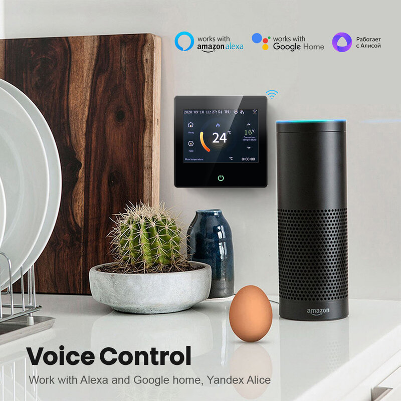 AVATTO-Thermostat Intelligent Wifi, Contrôleur de Température avec Celsius/Fahrenheit, Écran Tactile LED, Fonctionne avec Alexa Google Home