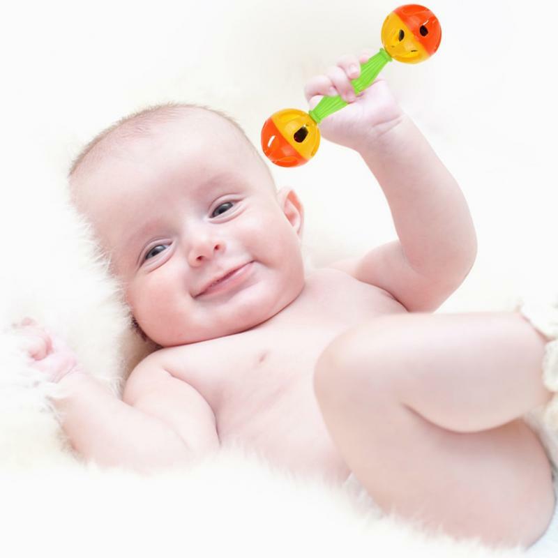 Baby Rattles Toy Intelligence Grasping Gums Plastic Hand Bell Rattle Funny Educational Mobiles Toys Early Development Toy TXTB1