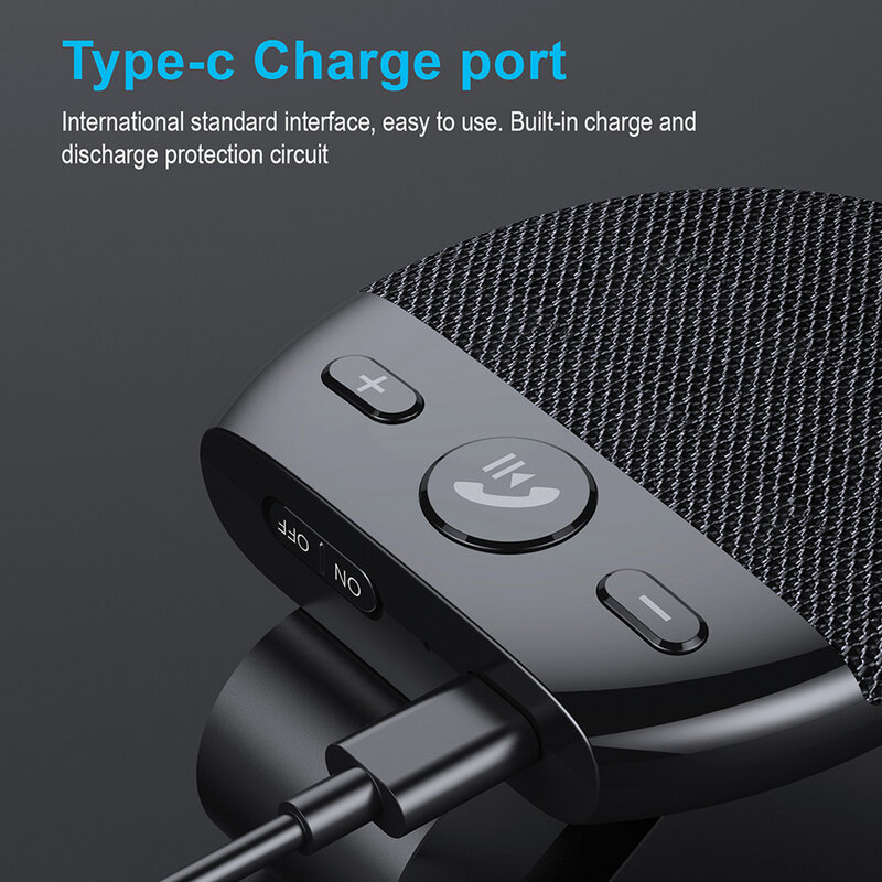 Bezprzewodowy samochód głośnik Bluetooth V5.0 zestaw głośnomówiący osłona przeciwsłoneczna do samochodu telefon akumulator muzyka bezprzewodowe zestaw głośnomówiący akcesoria samochodowe