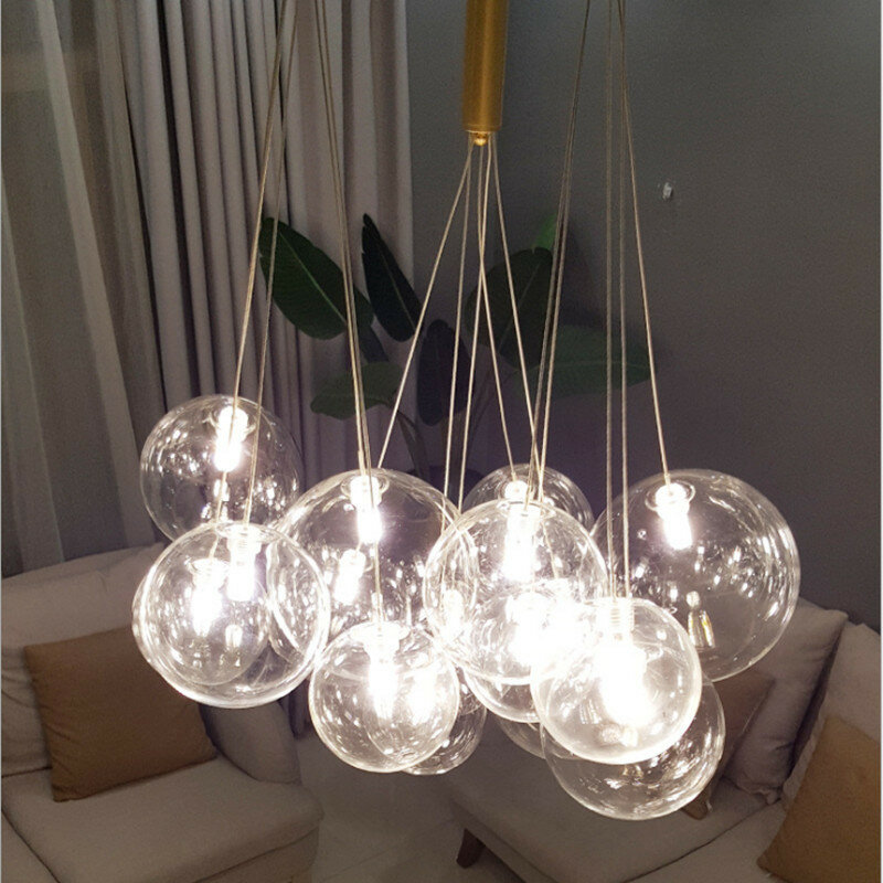 Kobucal-lámpara colgante LED de techo, luz romántica de Gypsophila, 3/5/9/15 burbujas, para decoración de comedor y sala de estar, 220V