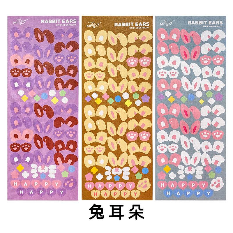Konijn Oor Poot Stickers Koreaanse Meisje Diy Decoratieve Idool Foto Scrapbook Album Dagboek Kawaii Briefpapier