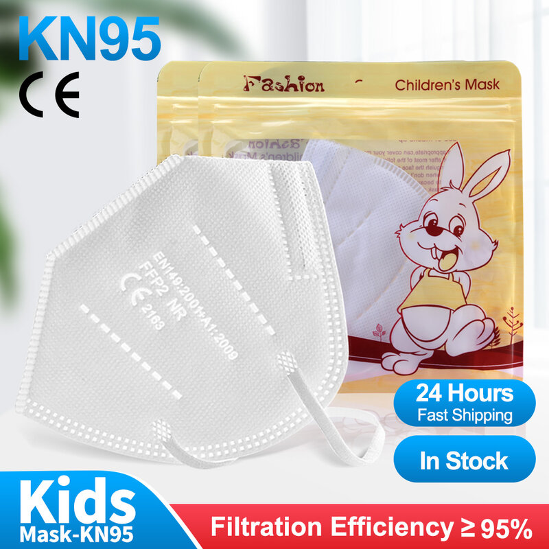 Masque hygiénique pour enfants, 5 couches, réutilisable, ffp2, kn95