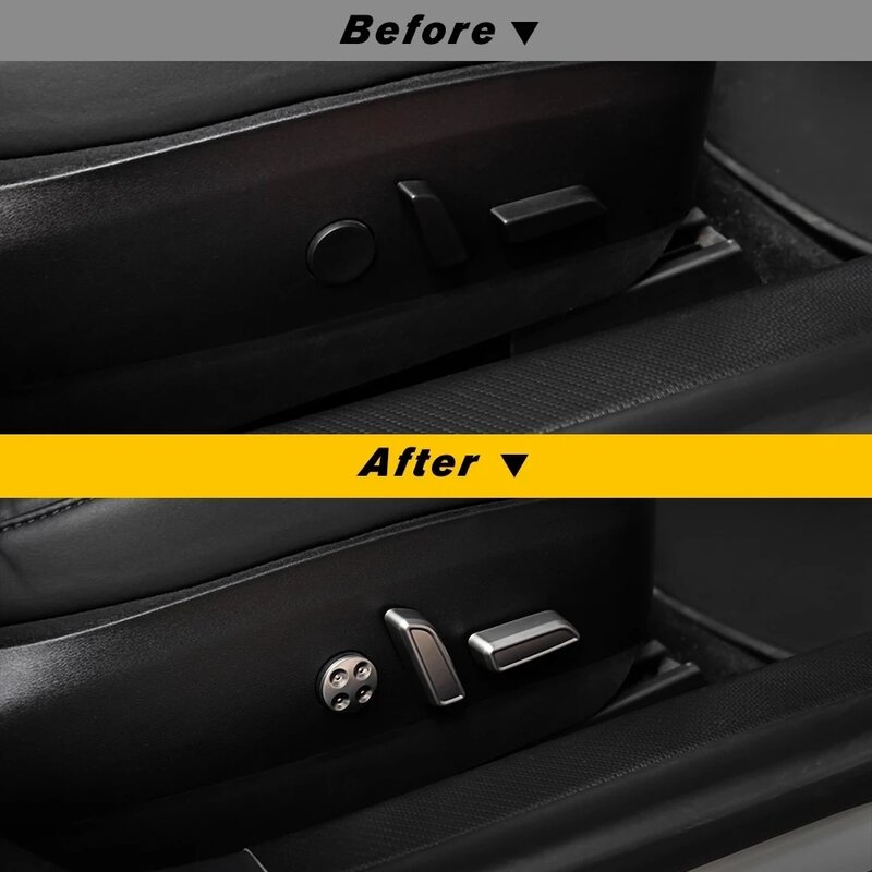 テスラモデル3用の車のシート調整ボタンカバー,回転式スイッチ保護カバー,装飾デザイン