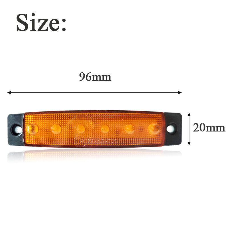 10pcs 12V 24V LED Side Marker Lights Car External Lights Warning Tail Light Signal Brake Lamps for Truck Trailer Lorry Bus