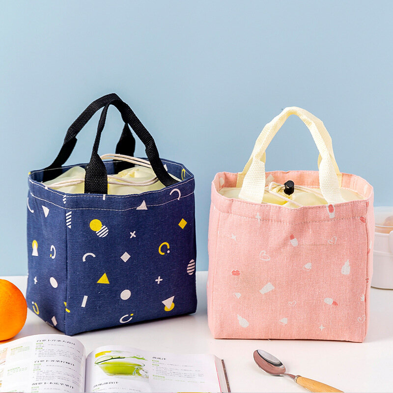 Seal Waterproof Lunch Bag Drawstring Design Office Food Cooler Pack Portable Kids Picnic Desserts Fruits Storage Pouch Accessory