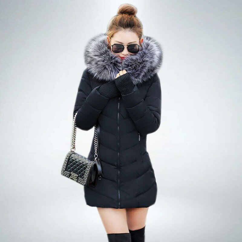 2021 Новое поступление Модная тонкая женская зимняя куртка с хлопковой подкладкой теплая плотная Женская куртка длинные пальто парка женски...