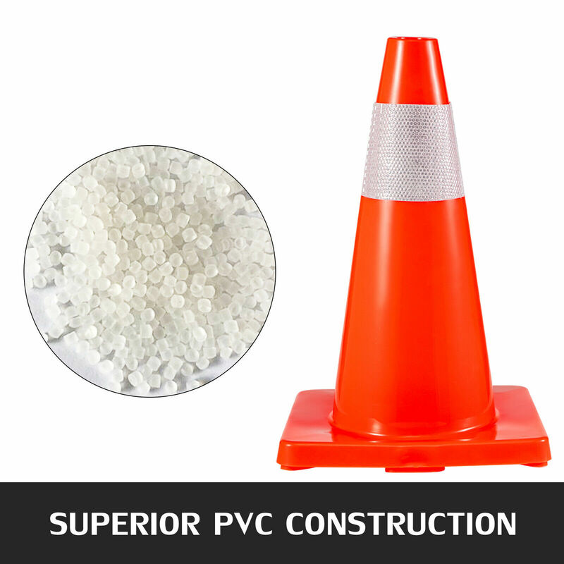 Vevor-cone de tráfego com colar refletor, laranja, aviso de construção, estacionamento de estrada, 18 tamanhos
