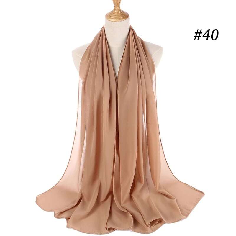 Wysokiej jakości bańka szyfonowa szalik kobiety muzułmańskie hidżab szalik szal Wrap stałe zwykłe kolory 10 sztuk/partia