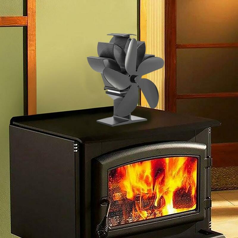 Ventilateur de poêle à bois, 5 pales, silencieux et écologique, pour brûleur à bûches, maison, Distribution de chaleur efficace