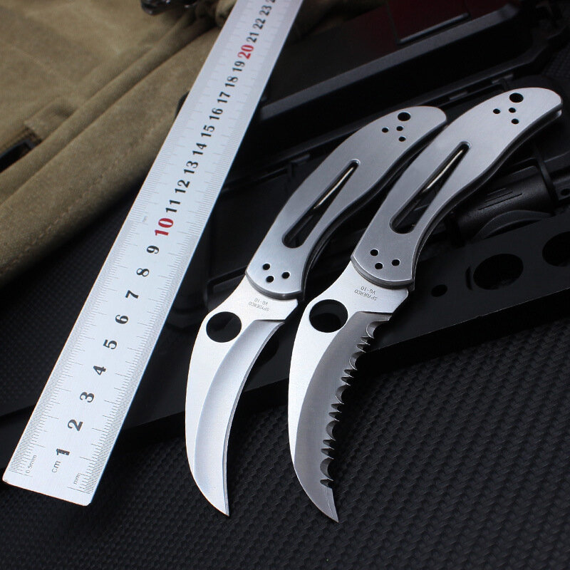 C08 C08S przenośny składane nóż 2-3/4 "VG10 ostrze odkryty samoobrony Camping polowanie kieszonkowy nóż do owoców noże narzędzie Jackknife