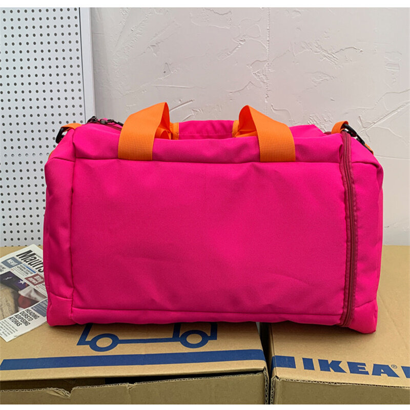 Розовая дорожная сумка для фитнеса, тренировочный рюкзак для сухой и влажной обуви, вместительные спортивные женские сумки