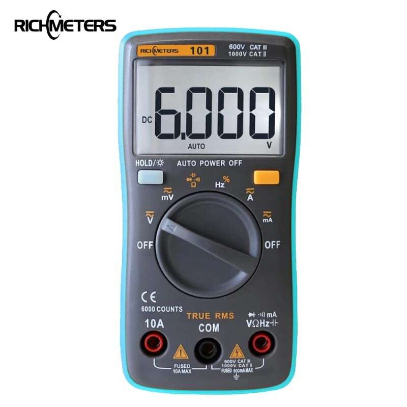 Multimetro digitale RM101 6000 conteggi retroilluminazione AC/DC amperometro voltmetro Ohm misuratore di tensione portatile RICHMETERS 098/100/109/111