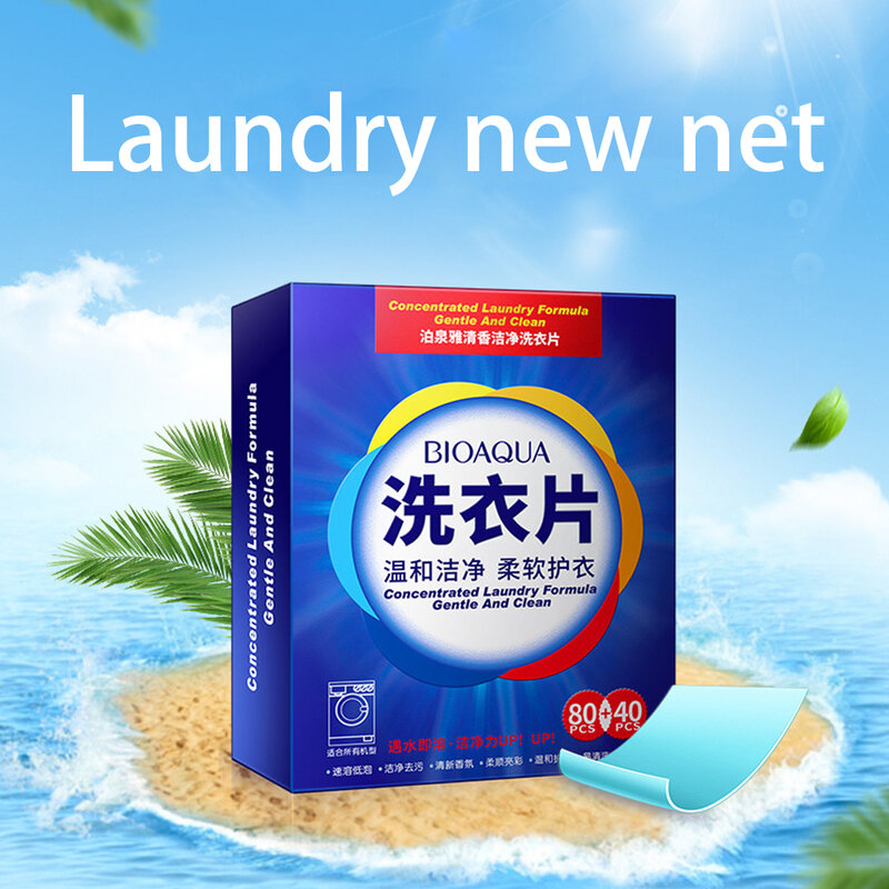 120PCS Neue Formel Waschmittel Schonendes Waschen Pulver Blätter Wäsche Reinigung Produkte Nano Super Konzentriert Waschen Seife