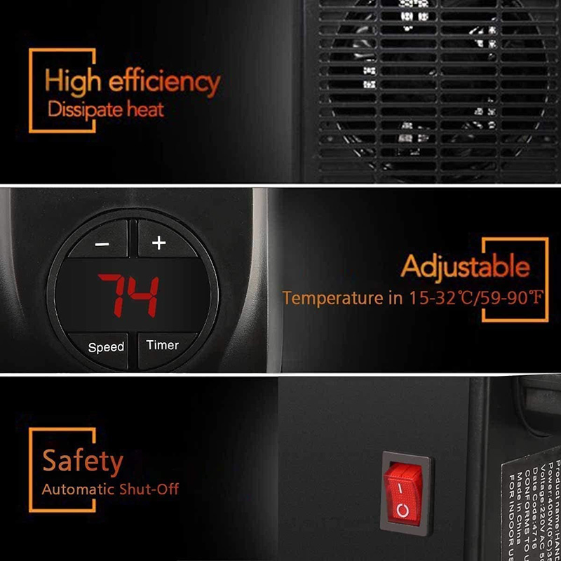 Calentador eléctrico de pared para el hogar, Mini ventilador de escritorio, práctico radiador de estufa, máquina calentadora para el invierno