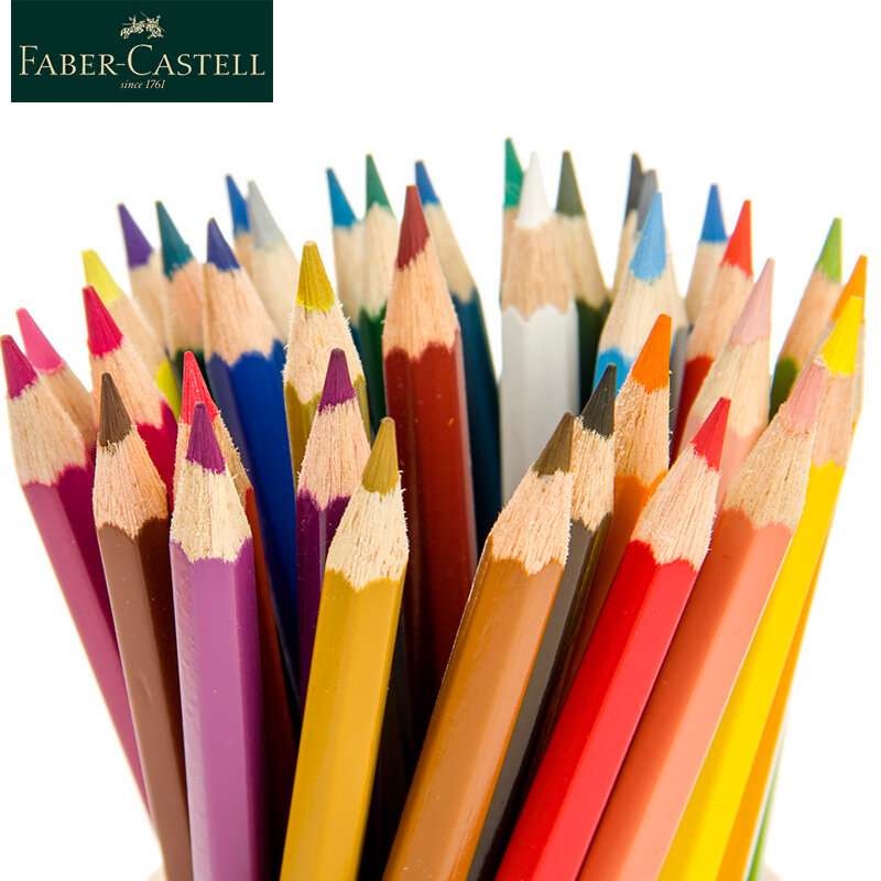 Faber Castell-Juego De lápices De colores solubles en agua, 12/24/36/48/60/72 lapislázuli De colores para pintar, dibujar y bosquejar