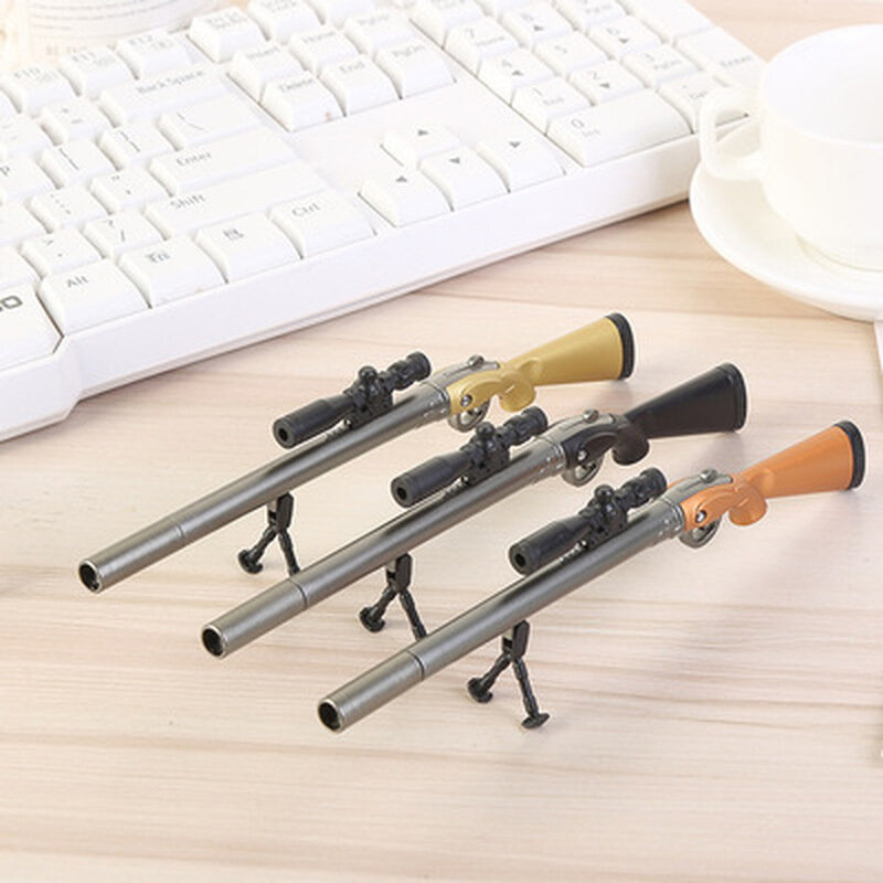1 Pc Kreative Kunststoff Gewehr Gun Form Gel Waffen Stift Kinder Geschenk Spielzeug Korean School Supplies Schwarz Refill 0,5mm schreibwaren Arbeit