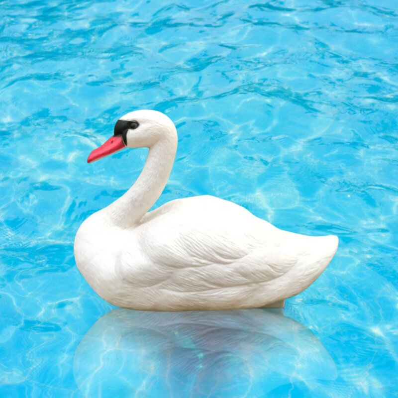 White Swan Ornaments Toy Used In Garden Hunting Bait Garden Funny Miniatures Plastic Animal Ornament Home Decoration Sculptures