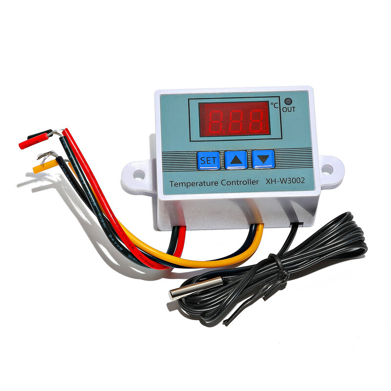 Controlador de temperatura digital, termostato con sensor NTC para refrigeración y calefacción, 2V/24V/110V/220V