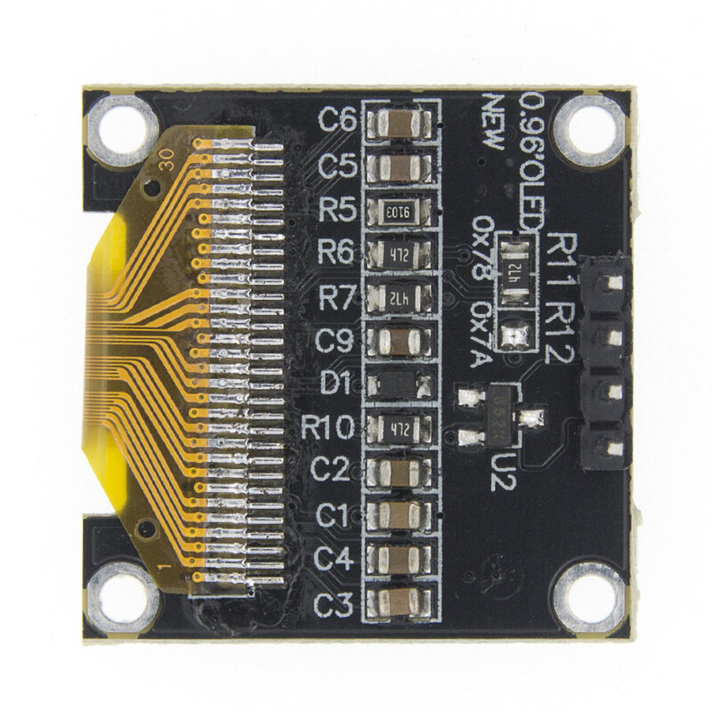 4pin 0.96 "สีขาว/สีฟ้า/สีเหลือง0.96นิ้ว OLED 128X64โมดูลแสดงผล OLED 0.96" IIC I2C สื่อสารสำหรับ Arduino