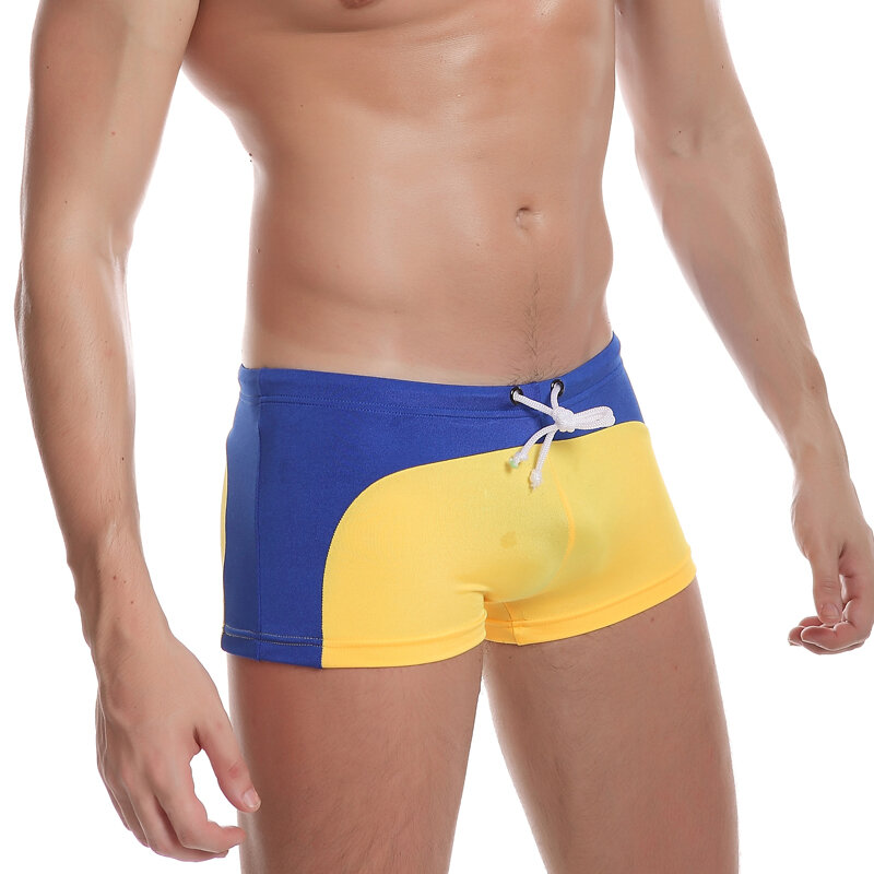 Novo short de praia masculino modelo 2019, cueca boxer sexy para homens, roupa de banho para natação