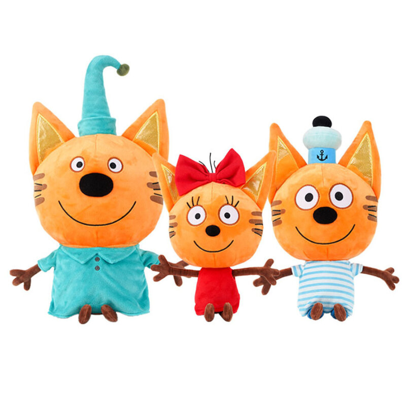 27-33Cm Russische Drie Kat Kid Katten Cookie Candy Pudding Pluche Pop Speelgoed, kawaii Kat Action Figure Speelgoed Voor Kids Xmas Gifts Decor