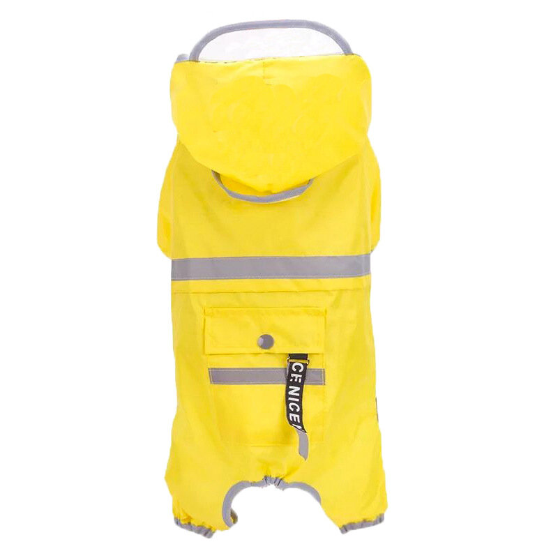New yellow dog raincoat four-foot waterproof pet supplies clothes / Bichon dog Schnauzer Shiba Inu raincoat all-inclusive