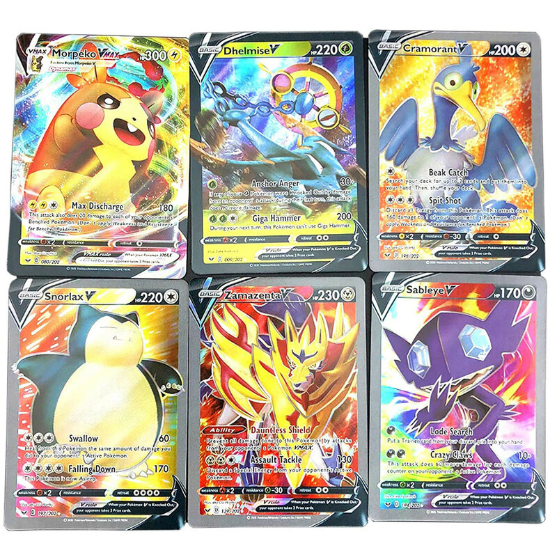 Generic Boîte en Métal 60 Cartes Pokemon + 5 Cartes VMAX + 5 Cartes  Brillantes à prix pas cher