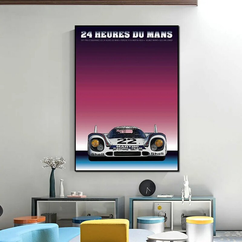 르망 24 시간 917K 레이싱 팀 포스터 인쇄 캔버스 회화 장식 벽 예술 그림 거실 홈 장식