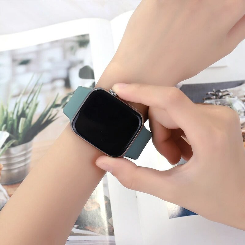 Pulseira esportiva de borracha para apple watch se 6 5 4 banda 44mm 40mm pulseira pulseira acessórios cinto para iwatch série 4 3 21 38mm 42mm