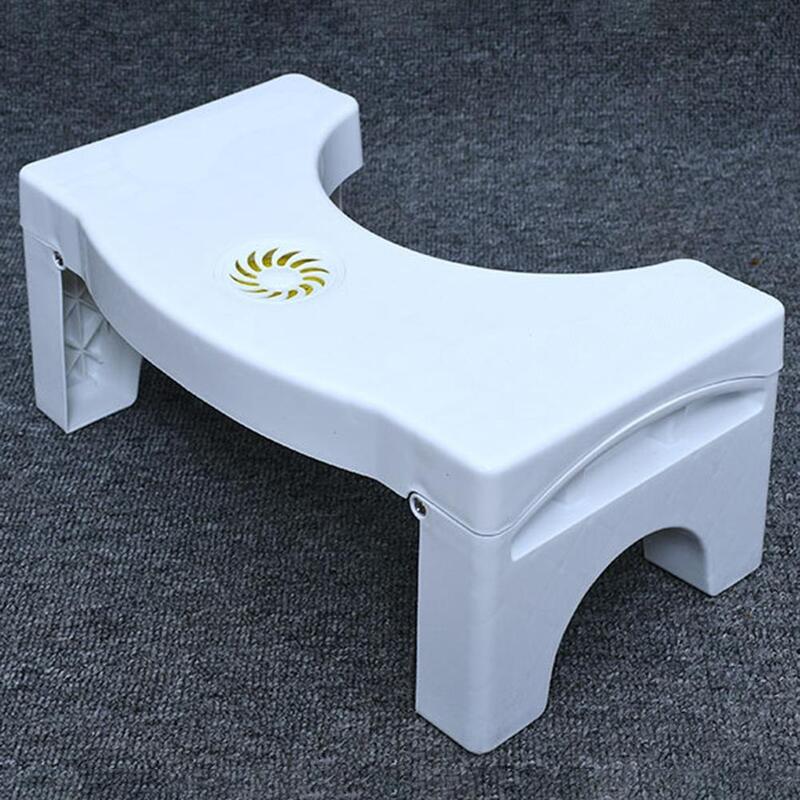 Plastic Non-slip Toilet Footstool Foldable Squatting Stool Bathroom Children Auxiliary Tool with Replaceable Spice Box