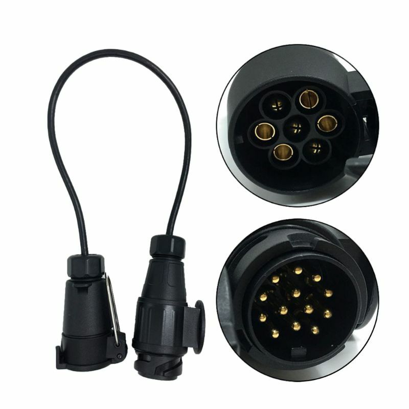 7 Pin To 13 Pin Trailer Adapter Lead Converter With Cable Wiring Connector 12V Plug Socket U1JF