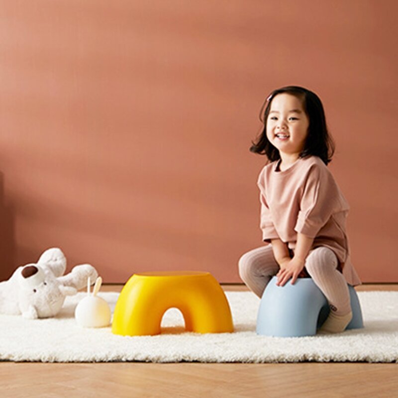심플 세미 링 레인보우 작은 벤치, 가정용 실내 의자, 어린이 의자, 발판 가구, 의자, 장난감 소파, 어린이 침실용