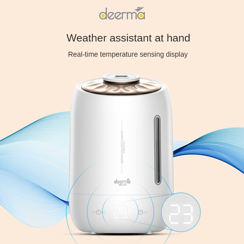 (Code:EUREU02)Xiaomi-humidificador de aire para el hogar, purificador ultrasónico táctil de gran capacidad, 5L, F600, F628S, para dormitorio