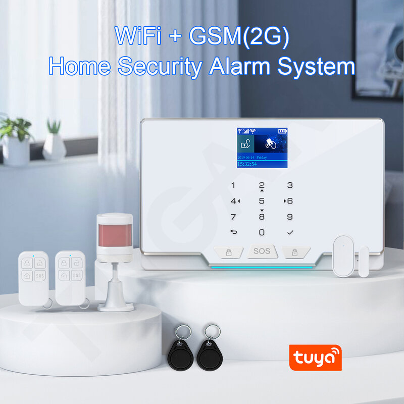 Tugard 433 433mhzのワイヤレスホームwifi gsmセキュリティ警報システムキットモーション検出器監視カメラ盗難警報システム