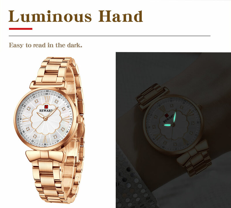 Cristal relógio feminino senhoras de luxo à prova dwaterproof água aço inoxidável luminoso movimento da mão quartzo pulseira relógio femme relojes