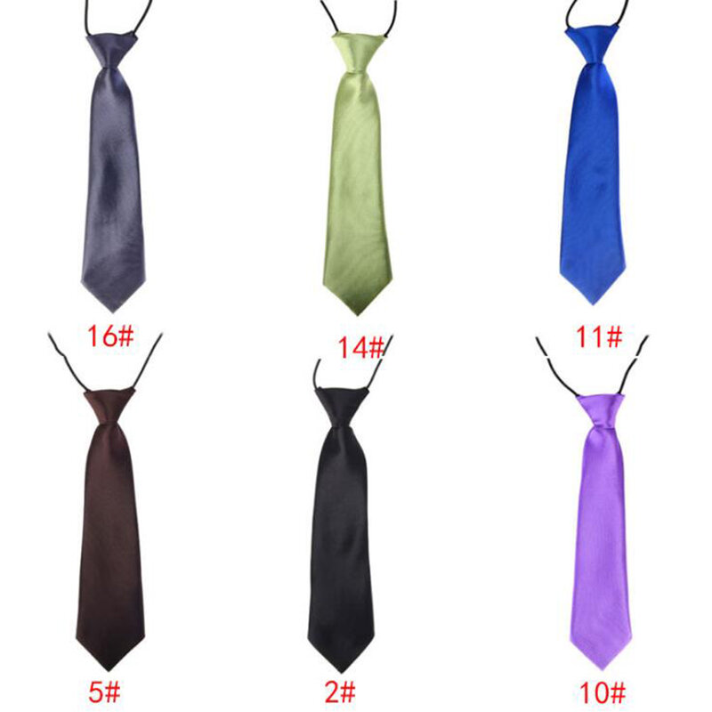 Corbata de uniforme escolar para niños, corbata elástica de color sólido, gran oferta, 2021