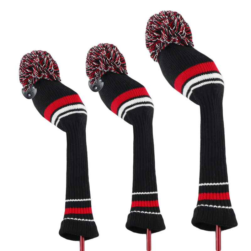 Golf Clubs  3Pcs/Set Knitted Hybrid  Wood Headcoverhe Identify With Interchangeable No. Tag
