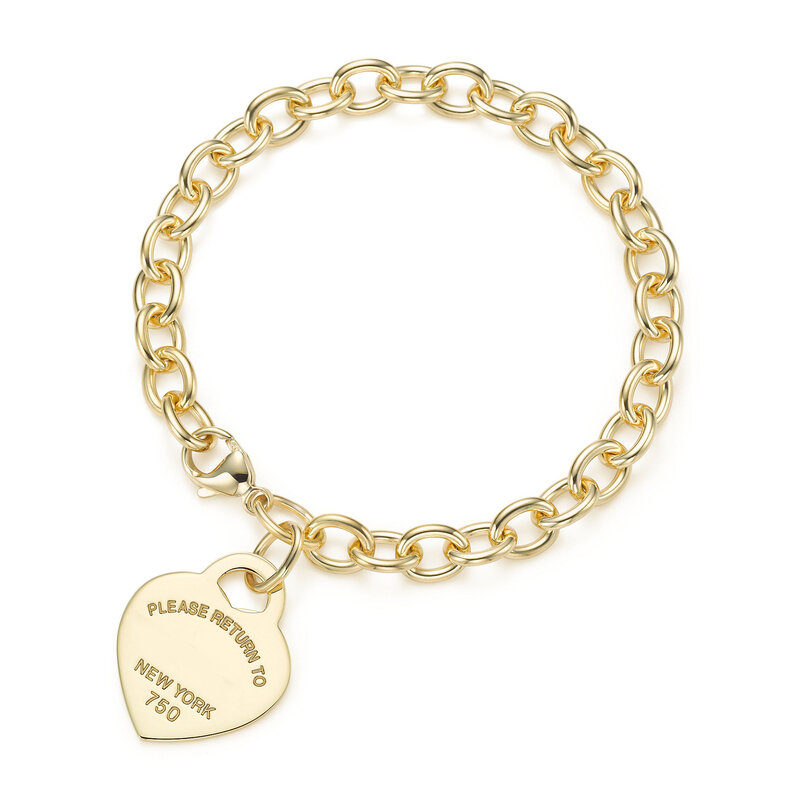 Bracelet populaire en argent Sterling S925 pour femmes, chaîne épaisse en or original à la mode, design de luxe, cadeaux pour fillettes