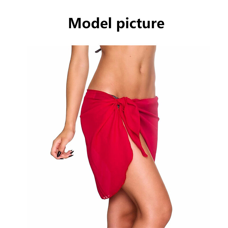 Moda donna Sexy sciarpa in Chiffon avvolgere costumi da bagno costumi da bagno costumi da bagno abiti da sole impero sopra il ginocchio solido Casual Lanon