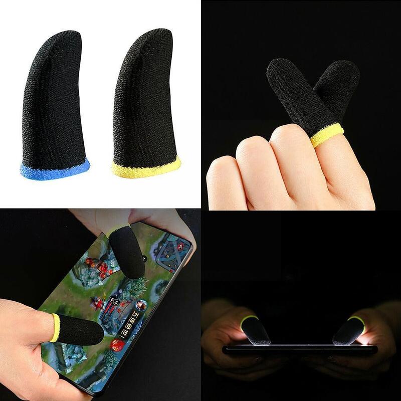 Breathable เกม Controller นิ้วมือเหงื่อป้องกัน-Scratch Gaming Finger Cot เส้นใย Cot หน้าจอ Sensitive คาร์บอนโทรศัพท์มือถือ E1W5