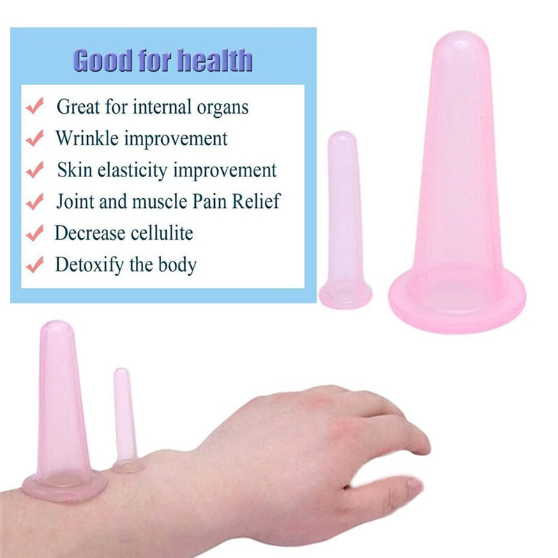 2 stücke Silikon Jar Vakuum Cuppings Dosen für Körper Neck Gesichts Massage Saug Dosen Anti Cellulite Tassen Set Gesundheit Pflege werkzeug