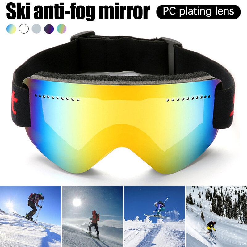 Óculos de neve pc lente chapeamento anti nevoeiro uv olhos proteção esportes ao ar livre motocicleta equitação snowboard óculos de esqui