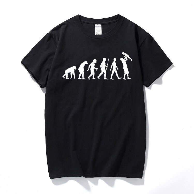 아빠의 진화 티셔츠 재미 있은 티셔츠 레트로 아버지의 날 선물 아버지 패션 티 여름 탑 티셔츠 코튼 캐주얼 camisetas hombre