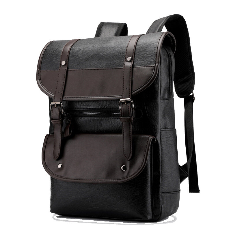 Plecak męski trend retro męski biznesowy plecak na komputer podróżny o dużej pojemności wodoodporny skórzany plecak